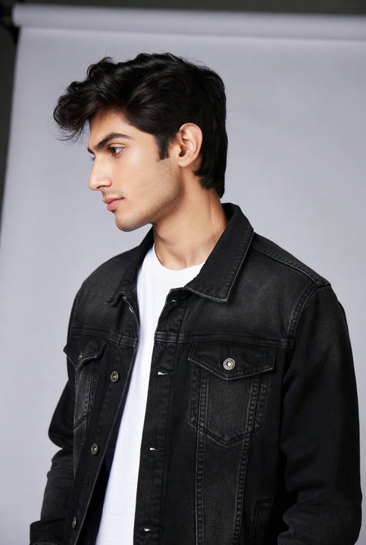 Black Denim Trucker Jacket