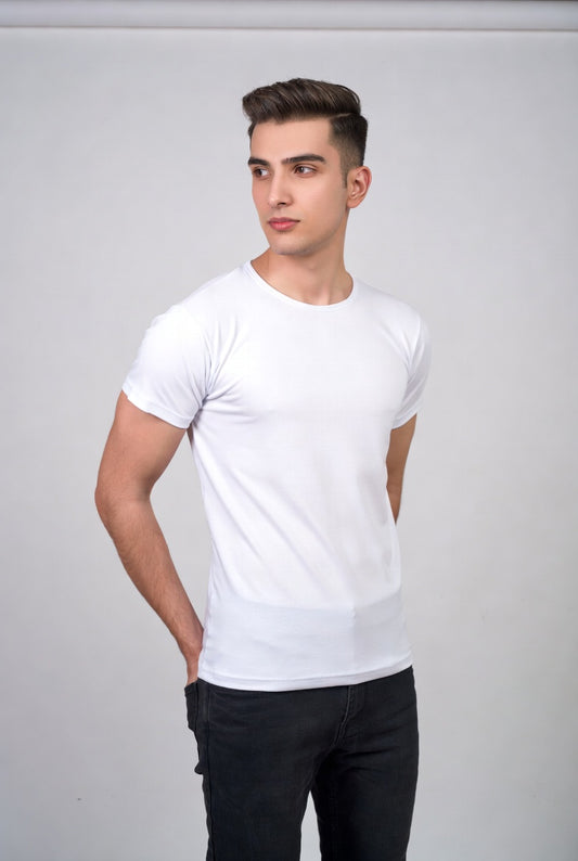 Classic White Crew Neck Tee