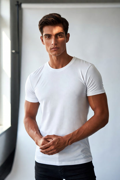 Classic White Crew Neck Tee
